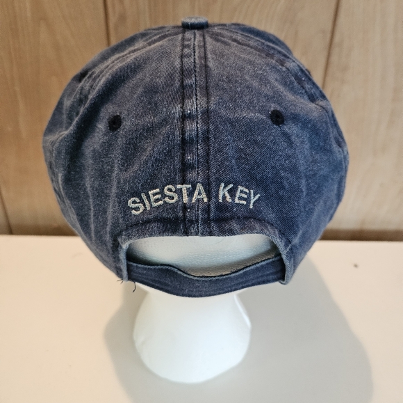 Vintage Siesta Key Twill Sports Cap With Embroidered Tarpon In Blue OSFM - Picture 4 of 8